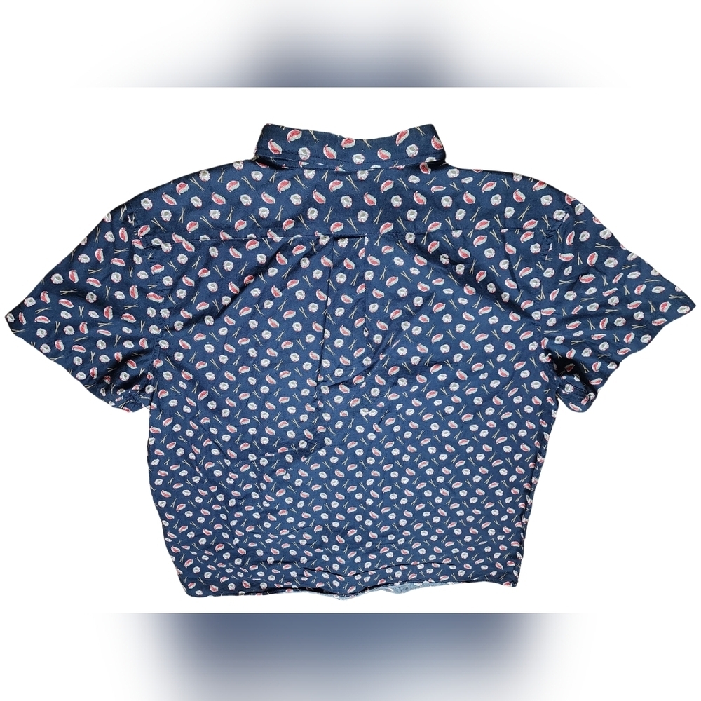 ROWM Sushi Print Cotton Button Down, XL - Picture 6 of 7